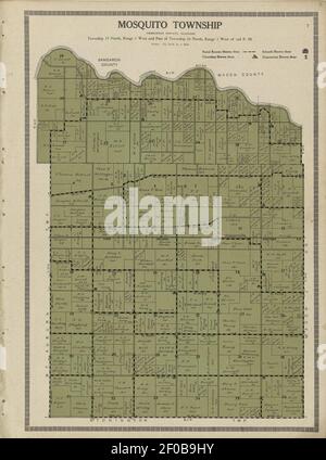 Plat Buch und komplette Übersicht über Christian County, Illinois - mit Plats aller Townships mit Namen der Eigentümer, auch skizzieren Karte der Grafschaft zeigt Lage der Townships, Dörfer, Straßen, Stockfoto