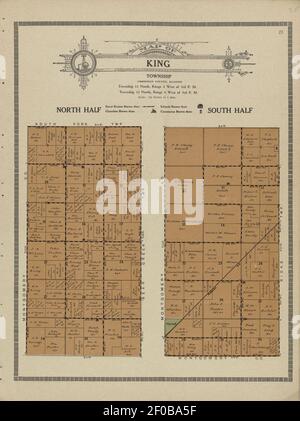 Plat Buch und komplette Übersicht über Christian County, Illinois - mit Plats aller Townships mit Namen der Eigentümer, auch skizzieren Karte der Grafschaft zeigt Lage der Townships, Dörfer, Straßen, Stockfoto