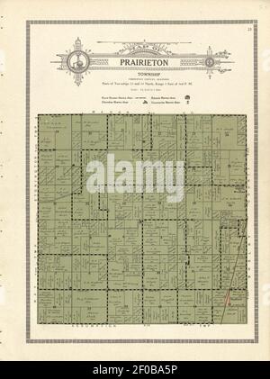 Plat Buch und komplette Übersicht über Christian County, Illinois - mit Plats aller Townships mit Namen der Eigentümer, auch skizzieren Karte der Grafschaft zeigt Lage der Townships, Dörfer, Straßen, Stockfoto