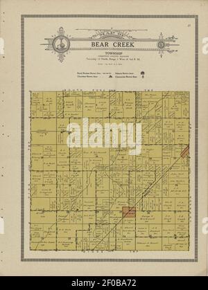 Plat Buch und komplette Übersicht über Christian County, Illinois - mit Plats aller Townships mit Namen der Eigentümer, auch skizzieren Karte der Grafschaft zeigt Lage der Townships, Dörfer, Straßen, Stockfoto