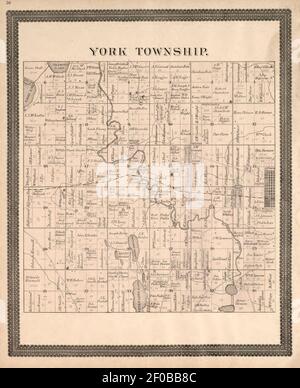 Plat Buch und statistische Aufzeichnung von Noble County, Indiana - mit einer kurzen Geschichte der Grafschaft, Townships, Städte und größere Städte, zusammen mit einer großen Karte von Indiana und skizzieren Karte von Stockfoto