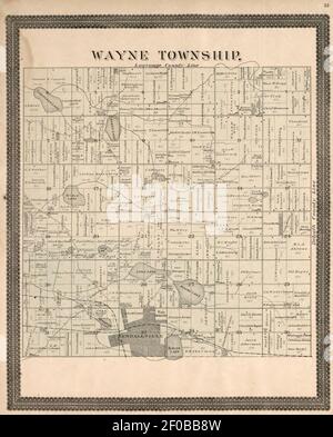 Plat Buch und statistische Aufzeichnung von Noble County, Indiana - mit einer kurzen Geschichte der Grafschaft, Townships, Städte und größere Städte, zusammen mit einer großen Karte von Indiana und skizzieren Karte von Stockfoto