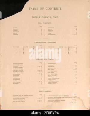 Plat Buch von Preble County, Ohio - zusammengestellt aus County Aufzeichnungen und tatsächlichen Umfragen Stockfoto