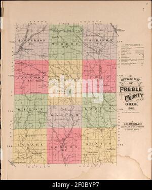 Plat Buch von Preble County, Ohio - zusammengestellt aus County Aufzeichnungen und tatsächlichen Umfragen Stockfoto