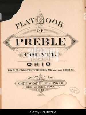 Plat Buch von Preble County, Ohio - zusammengestellt aus County Aufzeichnungen und tatsächlichen Umfragen Stockfoto