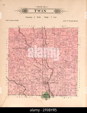 Plat Buch von Preble County, Ohio - zusammengestellt aus County Aufzeichnungen und tatsächlichen Umfragen Stockfoto