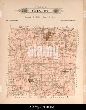 Plat Buch von Preble County, Ohio - zusammengestellt aus County Aufzeichnungen und tatsächlichen Umfragen Stockfoto