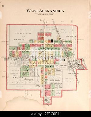 Plat Buch von Preble County, Ohio - zusammengestellt aus County Aufzeichnungen und tatsächlichen Umfragen Stockfoto