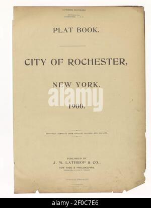 Plat Buch, Stadt Rochester, New York - sorgfältig zusammengestellt aus offiziellen Aufzeichnungen und Umfragen. Stockfoto