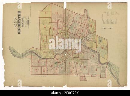 Plat Buch, Stadt Rochester, New York - sorgfältig zusammengestellt aus offiziellen Aufzeichnungen und Umfragen. Stockfoto
