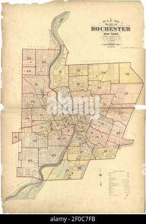 Plat Buch, Stadt Rochester, New York - sorgfältig zusammengestellt aus offiziellen Aufzeichnungen und Umfragen. Stockfoto