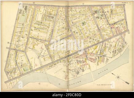 Plat Buch, Stadt Rochester, New York - sorgfältig zusammengestellt aus offiziellen Aufzeichnungen und Umfragen. Stockfoto