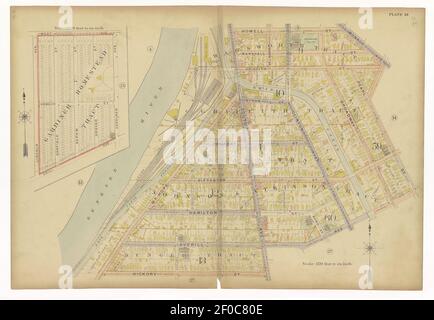 Plat Buch, Stadt Rochester, New York - sorgfältig zusammengestellt aus offiziellen Aufzeichnungen und Umfragen. Stockfoto