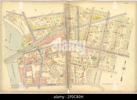 Plat Buch, Stadt Rochester, New York - sorgfältig zusammengestellt aus offiziellen Aufzeichnungen und Umfragen. Stockfoto