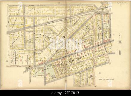 Plat Buch, Stadt Rochester, New York - sorgfältig zusammengestellt aus offiziellen Aufzeichnungen und Umfragen. Stockfoto