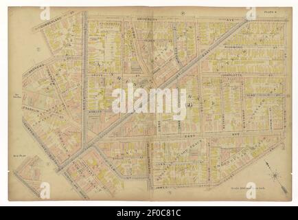 Plat Buch, Stadt Rochester, New York - sorgfältig zusammengestellt aus offiziellen Aufzeichnungen und Umfragen. Stockfoto