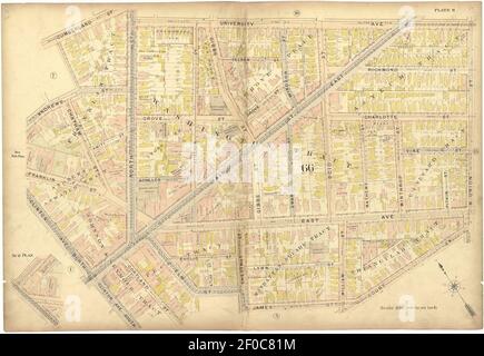 Plat Buch, Stadt Rochester, New York - sorgfältig zusammengestellt aus offiziellen Aufzeichnungen und Umfragen. Stockfoto