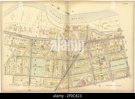Plat Buch, Stadt Rochester, New York - sorgfältig zusammengestellt aus offiziellen Aufzeichnungen und Umfragen. Stockfoto