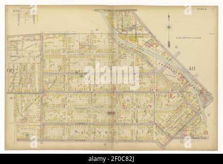 Plat Buch, Stadt Rochester, New York - sorgfältig zusammengestellt aus offiziellen Aufzeichnungen und Umfragen. Stockfoto