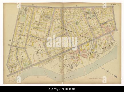 Plat Buch, Stadt Rochester, New York - sorgfältig zusammengestellt aus offiziellen Aufzeichnungen und Umfragen. Stockfoto