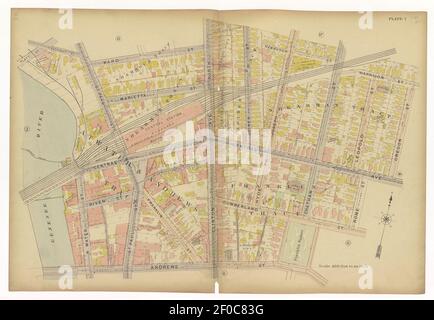 Plat Buch, Stadt Rochester, New York - sorgfältig zusammengestellt aus offiziellen Aufzeichnungen und Umfragen. Stockfoto