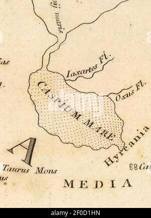 Playfair, Principal. Karte der Welt nach Strabo. 1814 CC. Stockfoto