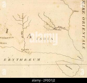 Playfair, Principal. Karte der Welt nach Strabo. 1814 D. Stockfoto