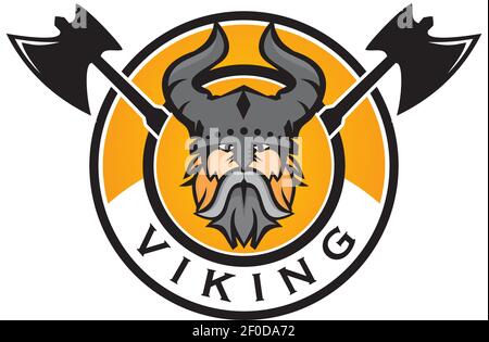 Viking Emblem Logo Design Vektor Vorlage Stock Vektor