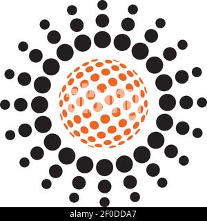 Halbton Globus 3D Logo Design Inspiration Vektor Vorlage Stock Vektor