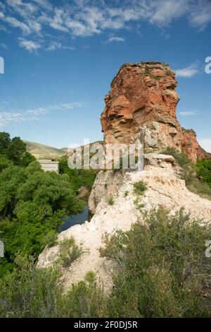 Ayres Natural Bridge Park Converse County Wyoming LaPrele Creek Stockfoto