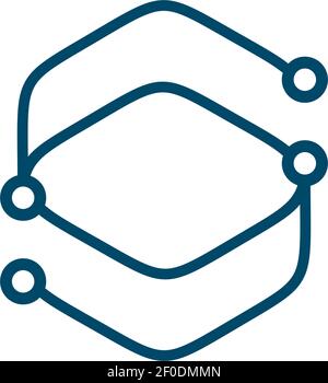 Technologie Icon Logo Design mit Verwendung von Atoms Hub Icon Logo Vorlage für Vektorgrafik entwerfen Stock Vektor