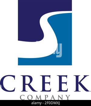 Creek und Fluss Symbol Logo Design Inspiration Vektor Vorlage Stock Vektor