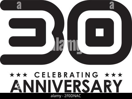 30th Jahre feiern Jubiläum Emblem Logo Design Vektor Vorlage Stock Vektor