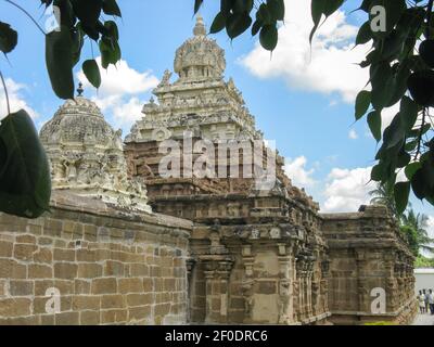 Ein Tempel der indischen Götter in Südindien bei Kanchipuram In Tamil Nadu Indien klickte am 5. Oktober 2008 Stockfoto