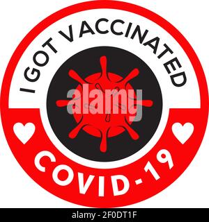 Logo-Vorlage von ich habe covid-19 geimpft Stock Vektor