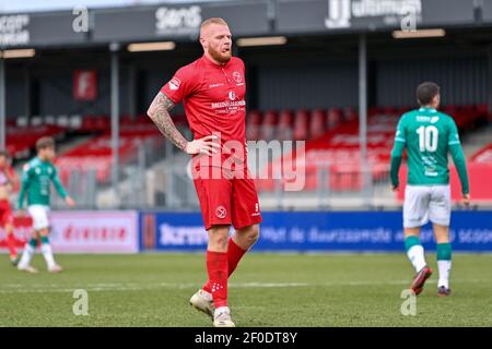 ALMERE, NIEDERLANDE - MÄRZ 6: Thomas Verheydt vom Almere City FC enttäuschte nach seiner verpassten Strafe beim niederländischen Keukenkampioendivisie-Spiel Be Stockfoto