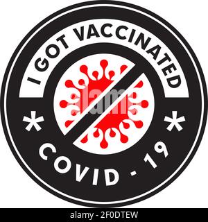 Logo-Vorlage von ich habe covid-19 geimpft Stock Vektor