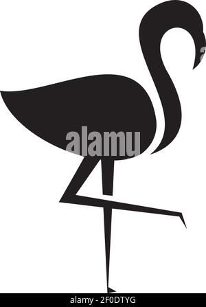 Schwarz Flamingo Logo Design Vektor Vorlage Stock Vektor