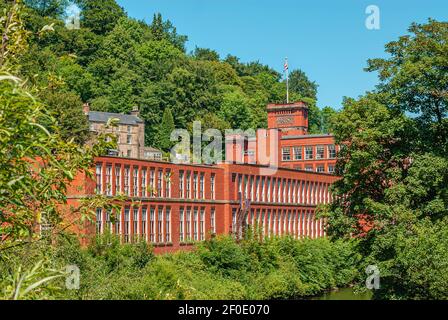 Masson Mill at River Derwent in Matlock Bath, Derbyshire, England, Großbritannien Stockfoto