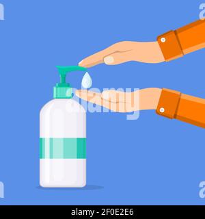 Desinfektionskonzept. Flüssigseife Stock Vektor