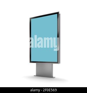 Schwarz vertikal gedreht Monitor Mockup weißen Hintergrund. Stockfoto