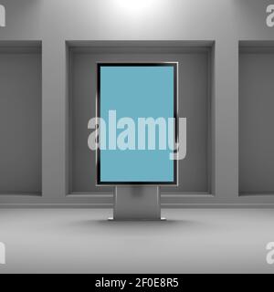 Modell mit schwarzem vertikalen Monitor Stockfoto