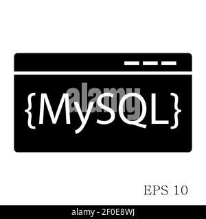 MySQL-Code-Symbol auf weißem Hintergrund flache Stil isoliert. HTML-Code-Symbol für Ihre Website-Design, Logo, App, UI. Vektorgrafik, EPS10. Stock Vektor