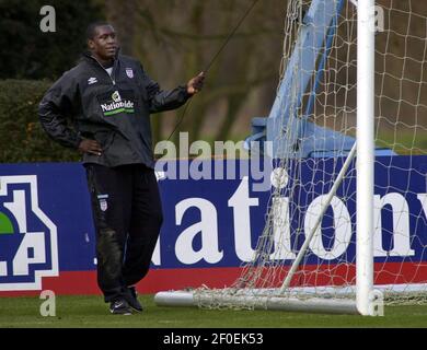 Emile Heskey während der England Ausbildung in Bisham Abbey. Stockfoto