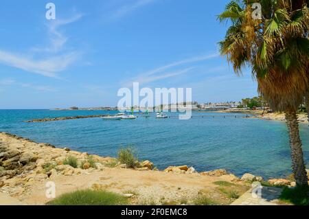 Paphos Hafen ein beliebtes Touristenresort in Zypern Stockfoto