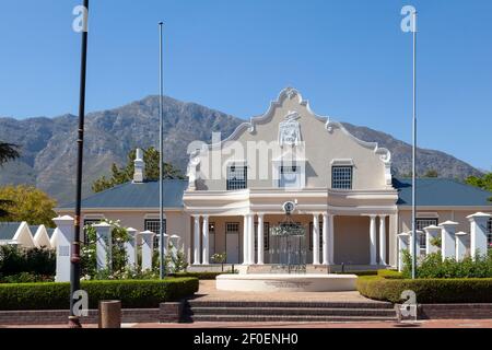 Historisches Rathaus, Franschhoek, Western Cape Winelands, Western Cape, Südafrika Stockfoto