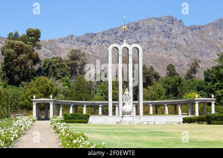 Hugenot Memorial gewidmet dem kulturellen Einfluss der französischen Hugenotten auf der Kapkolonie, Franschhoek, Western Cape Winelands, Südafrika Stockfoto