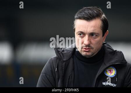 Braunschweig, Deutschland. März 2021, 07th. Fußball: 2. Bundesliga, Eintracht Braunschweig - SV Sandhausen, Matchday 24 im Eintracht-Stadion. Braunschweigs Trainer Daniel Meyer ist vor dem Spiel im Stadion. Quelle: Swen Pförtner/dpa - WICHTIGER HINWEIS: Gemäß den Bestimmungen der DFL Deutsche Fußball Liga und/oder des DFB Deutscher Fußball-Bund ist es untersagt, im Stadion und/oder des Spiels aufgenommene Fotos in Form von Sequenzbildern und/oder videoähnlichen Fotoserien zu verwenden oder zu verwenden./dpa/Alamy Live News Stockfoto