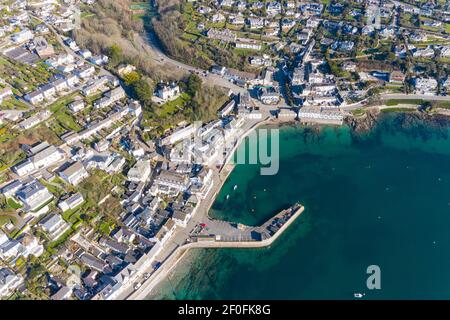 Luftaufnahme in der Nähe von St. Mawes, Roseland, Truro, Cornwall, England Stockfoto