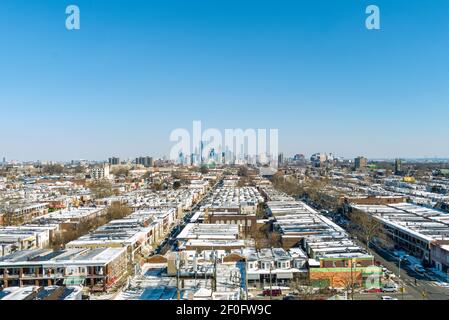 Luftaufnahme von Philadelphia, PA USA Stockfoto